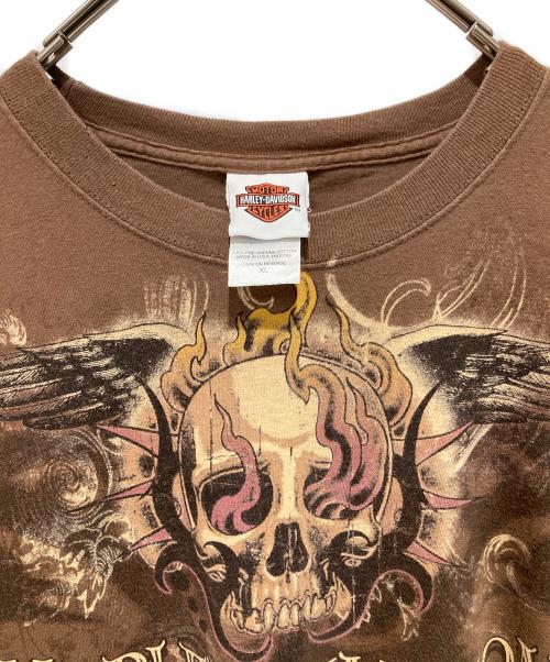HARLEY-DAVIDSON（ハーレーダビッドソン）HARLEY-DAVIDSON (ハーレーダビッドソン) プリントTシャツ ブラウン サイズ:XLの古着・服飾アイテム