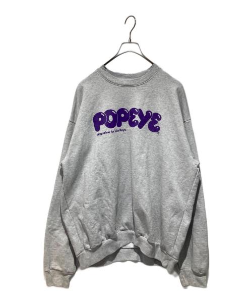POPEYE（ポパイ）popeye (ポパイ) POPEYE Logo Sweat グレー サイズ:XLの古着・服飾アイテム