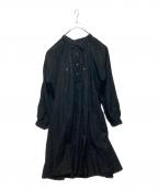 French antiqueフレンチアンティーク）の古着「Biaude Indigo Linen Smock」｜ブラック