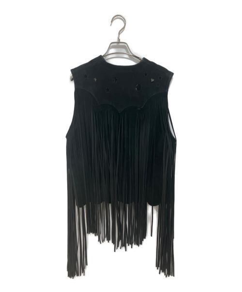 masu（エムエーエスユー）MASU (エムエーエスユー) DREAM CUTTING LEATHER VEST ブラック サイズ:48の古着・服飾アイテム
