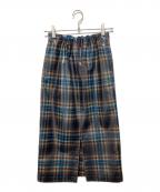 Maison Margiela×PENDLETONメゾンマルジェラ×ペンドルトン）の古着「コーティングチェックスカート」｜ブルー