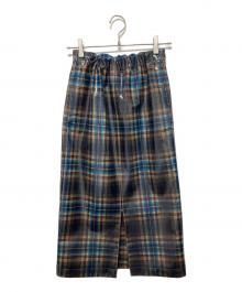 Maison Margiela×PENDLETON（メゾンマルジェラ×ペンドルトン）の古着「コーティングチェックスカート」｜ブルー