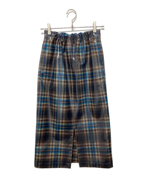 Maison Margiela（メゾンマルジェラ）Maison Margiela (メゾンマルジェラ) PENDLETON (ペンドルトン) コーティングチェックスカート ブルー サイズ:40の古着・服飾アイテム