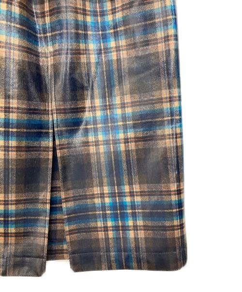 Maison Margiela（メゾンマルジェラ）Maison Margiela (メゾンマルジェラ) PENDLETON (ペンドルトン) コーティングチェックスカート ブルー サイズ:40の古着・服飾アイテム