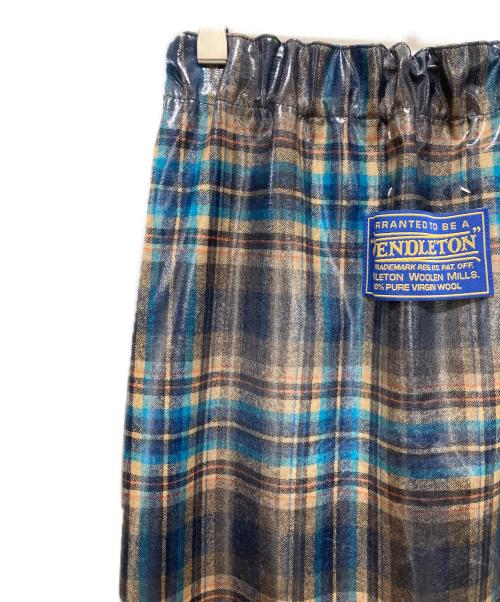 Maison Margiela（メゾンマルジェラ）Maison Margiela (メゾンマルジェラ) PENDLETON (ペンドルトン) コーティングチェックスカート ブルー サイズ:40の古着・服飾アイテム