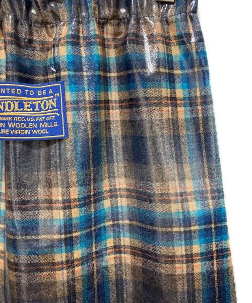 Maison Margiela（メゾンマルジェラ）Maison Margiela (メゾンマルジェラ) PENDLETON (ペンドルトン) コーティングチェックスカート ブルー サイズ:40の古着・服飾アイテム