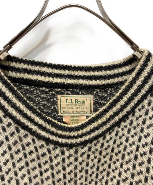 L.L.Bean（エルエルビーン）L.L.Bean (エルエルビーン) バーズアイニット ブラック×ホワイト サイズ:Ｌの古着・服飾アイテム