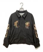 goldゴールド）の古着「別注 SOUVENIR JACKET AGED MODEL JAPAN MAP」｜ブラック