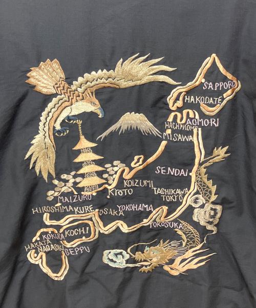 gold（ゴールド）gold (ゴールド) 別注 SOUVENIR JACKET AGED MODEL JAPAN MAP ブラック サイズ:XLの古着・服飾アイテム