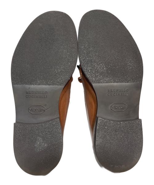 BRUNELLO CUCINELLI（ブルネロクチネリ）BRUNELLO CUCINELLI (ブルネロクチネリ) キルトタッセルローファー ブラウン サイズ:42の古着・服飾アイテム