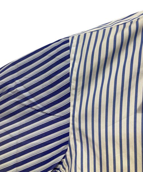 COMME des GARCONS HOMME DEUX（コムデギャルソン オム ドゥ）COMME des GARCONS HOMME DEUX (コムデギャルソン オム ドゥ) ストライプ切替半袖シャツ ブルー サイズ:Mの古着・服飾アイテム