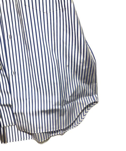 COMME des GARCONS HOMME DEUX（コムデギャルソン オム ドゥ）COMME des GARCONS HOMME DEUX (コムデギャルソン オム ドゥ) ストライプ切替半袖シャツ ブルー サイズ:Mの古着・服飾アイテム