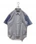 COMME des GARCONS HOMME DEUX（コムデギャルソン オム ドゥ）の古着「ストライプ切替半袖シャツ」｜ブルー