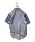 COMME des GARCONS HOMME DEUX (コムデギャルソン オム ドゥ) ストライプ切替半袖シャツ ブルー サイズ:M：18000円