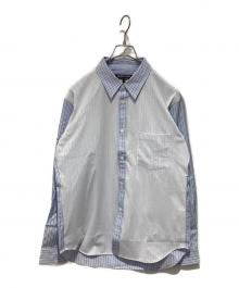 COMME des GARCONS HOMME DEUX（コムデギャルソン オム ドゥ）の古着「メッシュ切替ストライプシャツ」｜ブルー