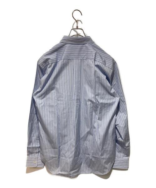 COMME des GARCONS HOMME DEUX（コムデギャルソン オム ドゥ）COMME des GARCONS HOMME DEUX (コムデギャルソン オム ドゥ) メッシュ切替ストライプシャツ ブルー サイズ:Mの古着・服飾アイテム