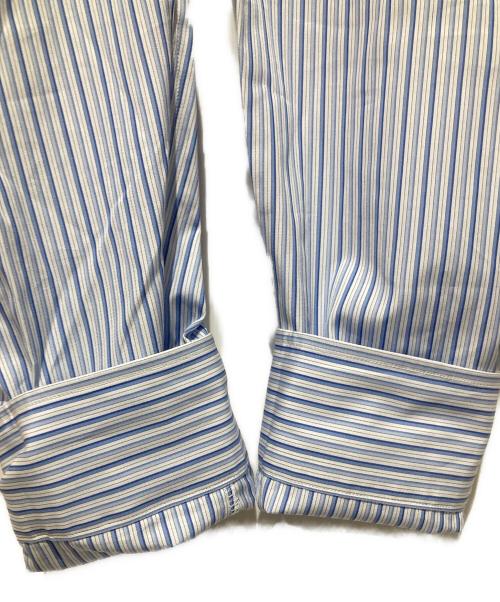 COMME des GARCONS HOMME DEUX（コムデギャルソン オム ドゥ）COMME des GARCONS HOMME DEUX (コムデギャルソン オム ドゥ) メッシュ切替ストライプシャツ ブルー サイズ:Mの古着・服飾アイテム