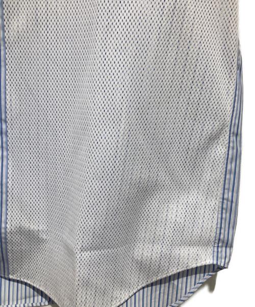 COMME des GARCONS HOMME DEUX（コムデギャルソン オム ドゥ）COMME des GARCONS HOMME DEUX (コムデギャルソン オム ドゥ) メッシュ切替ストライプシャツ ブルー サイズ:Mの古着・服飾アイテム