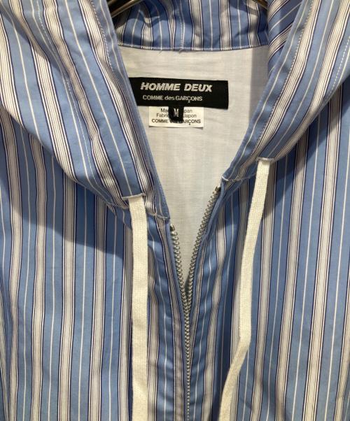 COMME des GARCONS HOMME DEUX（コムデギャルソン オム ドゥ）COMME des GARCONS HOMME DEUX (コムデギャルソン オム ドゥ) 綿ブロードストライプブルゾン ブルー サイズ:Mの古着・服飾アイテム