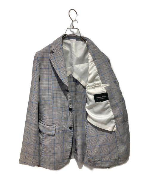 COMME des GARCONS HOMME DEUX（コムデギャルソン オム ドゥ）COMME des GARCONS HOMME DEUX (コムデギャルソン オム ドゥ) T縮絨ポリailored Glen Check Blazer グレー サイズ:Mの古着・服飾アイテム