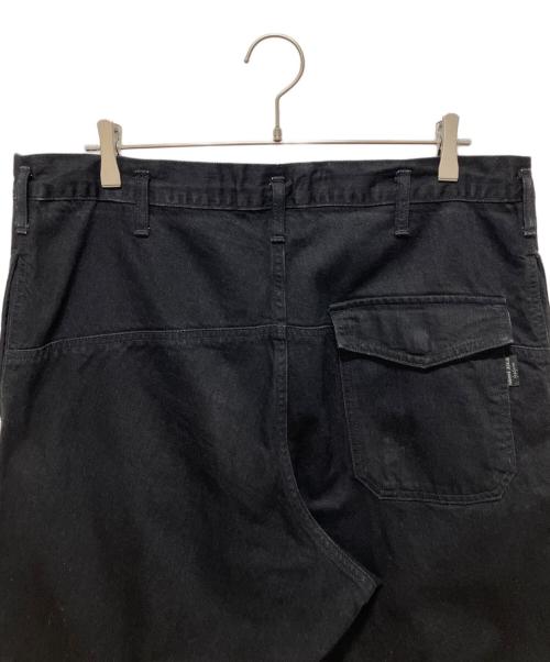 BLACK Scandal Yohji Yamamoto（ブラックスキャンダルヨウジヤマモト）BLACK Scandal Yohji Yamamoto (ブラックスキャンダルヨウジヤマモト) BLACK DENIM NO TUCK WORK PANTS 12OZ ブラック サイズ:2の古着・服飾アイテム