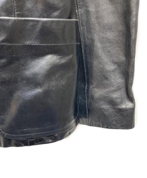 ARMANI EXCHANGE（アルマーニ エクスチェンジ）ARMANI EXCHANGE (アルマーニ エクスチェンジ) レザーテーラードジャケット ブラック サイズ:2の古着・服飾アイテム