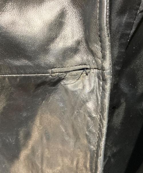 ARMANI EXCHANGE（アルマーニ エクスチェンジ）ARMANI EXCHANGE (アルマーニ エクスチェンジ) レザーテーラードジャケット ブラック サイズ:2の古着・服飾アイテム