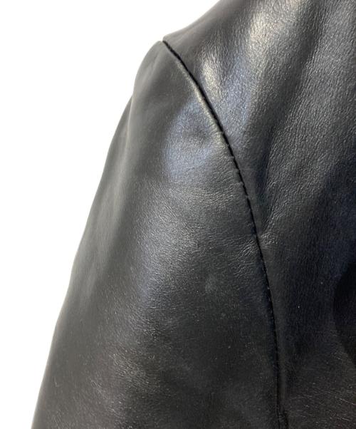 ARMANI EXCHANGE（アルマーニ エクスチェンジ）ARMANI EXCHANGE (アルマーニ エクスチェンジ) レザーテーラードジャケット ブラック サイズ:2の古着・服飾アイテム