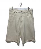 AURALEEオーラリー）の古着「SILK NEP DENIM 5P WIDE SHORTS」｜ベージュ