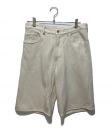 AURALEE（オーラリー）の古着「SILK NEP DENIM 5P WIDE SHORTS」｜ベージュ