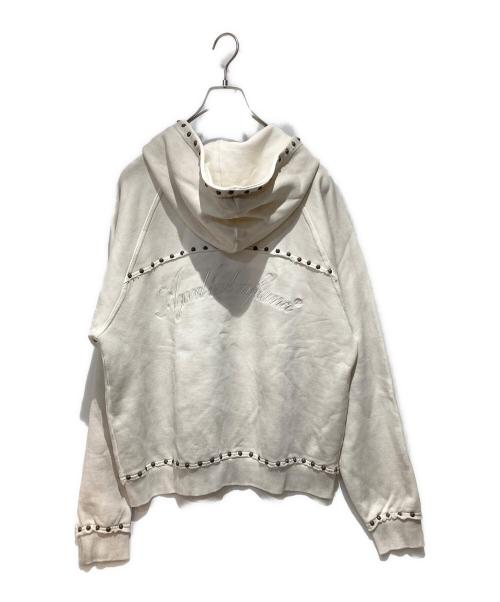 a good bad influence（アグッドバッドインフルエンス）a good bad influence (アグッドバッドインフルエンス) ORIGINAL STUDSED HOODIE ホワイト サイズ:Ｌの古着・服飾アイテム
