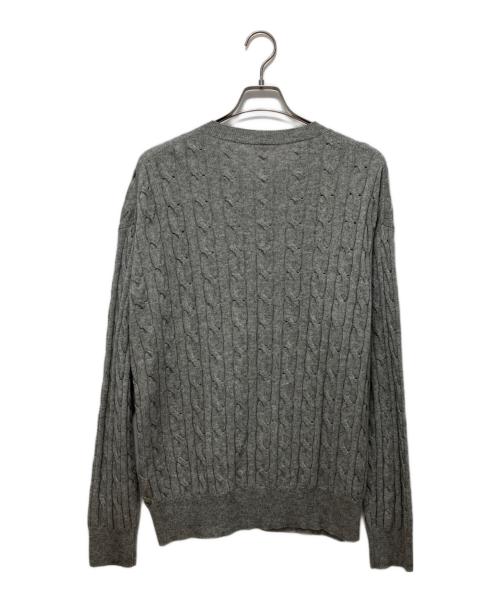 AURALEE（オーラリー）AURALEE (オーラリー) SUPER FINE CASHMERE SILK CABLE KNIT CARDIGAN グレー サイズ:５の古着・服飾アイテム