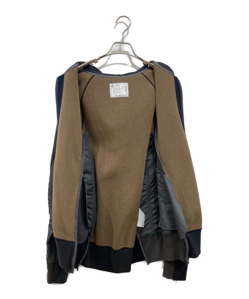 sacai（サカイ）sacai (サカイ) Nylon Twill x Sponge Sweat Hoodie グレー サイズ:3の古着・服飾アイテム