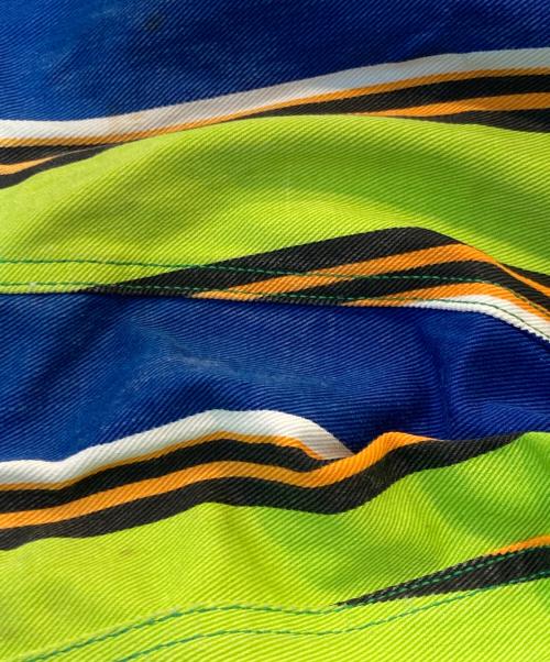 CROSS COLOURS（クロスカラーズ）CROSS COLOURS (クロスカラーズ) カバーオール グリーン×ブルー サイズ:3の古着・服飾アイテム