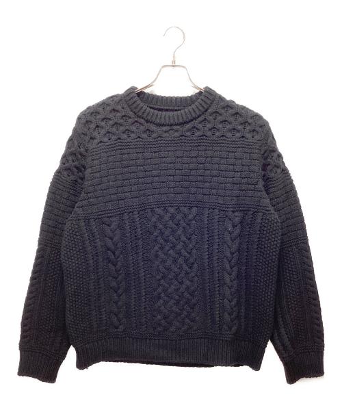TAKAHIROMIYASHITA TheSoloIst.（タカヒロミヤシタ ザソロイスト）TAKAHIROMIYASHITA TheSoloIst. (タカヒロミヤシタ ザソロイスト) fisherman's crew neck sweater. ブラック サイズ:46の古着・服飾アイテム