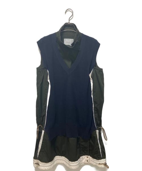 sacai（サカイ）sacai (サカイ) ドッキングワンピース グリーン サイズ:41の古着・服飾アイテム