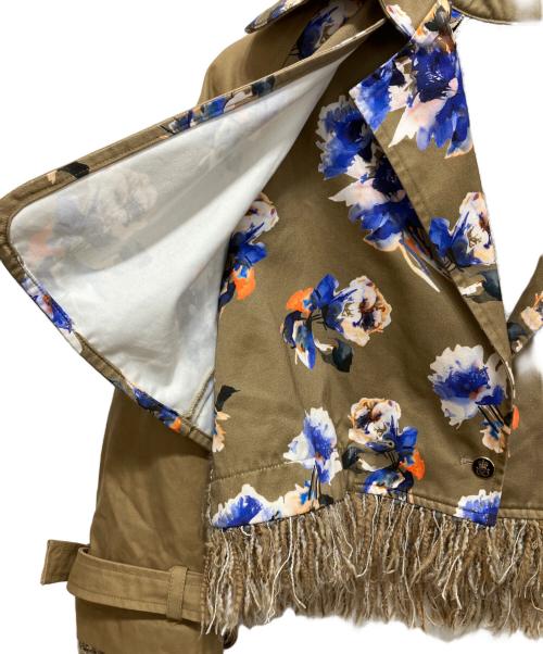 MSGM（エムエスジーエム）MSGM (エムエスジーエム) フラワープリントジャケット ベージュ サイズ:40の古着・服飾アイテム