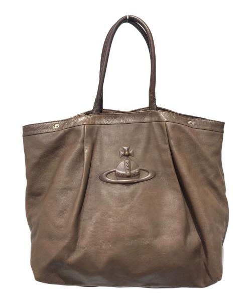 Vivienne Westwood（ヴィヴィアンウエストウッド）Vivienne Westwood (ヴィヴィアンウエストウッド) レザートートバッグ ブラウンの古着・服飾アイテム
