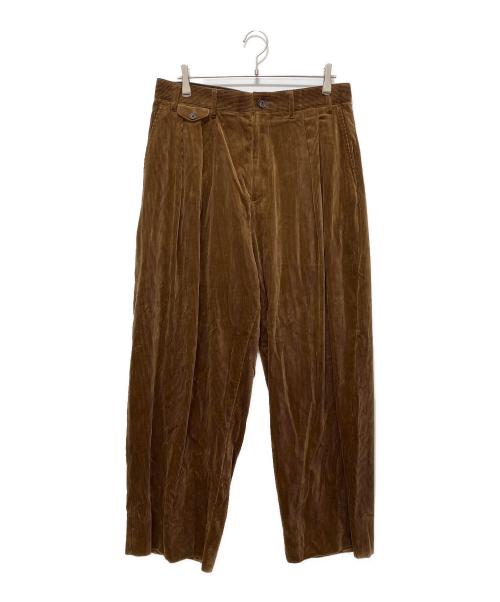 STUDIO NICHOLSON（スタジオ ニコルソン）STUDIO NICHOLSON (スタジオ ニコルソン) BEAMS PLUS (ビームスプラス) ALVY DOUBLE PLEAT PANT ブラウン サイズ:Lの古着・服飾アイテム