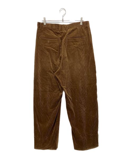 STUDIO NICHOLSON（スタジオ ニコルソン）STUDIO NICHOLSON (スタジオ ニコルソン) BEAMS PLUS (ビームスプラス) ALVY DOUBLE PLEAT PANT ブラウン サイズ:Lの古着・服飾アイテム
