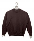 UNIVERSAL PRODUCTS.ユニバーサルプロダクツ）の古着「FELTED MERINO WOOL CREW NECK KNIT」｜ブラウン