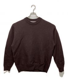 UNIVERSAL PRODUCTS.（ユニバーサルプロダクツ）の古着「FELTED MERINO WOOL CREW NECK KNIT」｜ブラウン