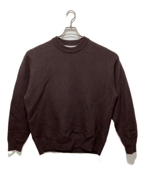 UNIVERSAL PRODUCTS.（ユニバーサルプロダクツ）UNIVERSAL PRODUCTS. (ユニバーサルプロダクツ) FELTED MERINO WOOL CREW NECK KNIT ブラウン サイズ:3の古着・服飾アイテム