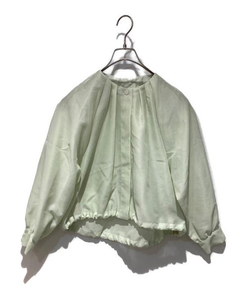 ANAYI（アナイ）ANAYI (アナイ) ハードオーガンジーノーカラーブルゾン グリーン サイズ:36の古着・服飾アイテム