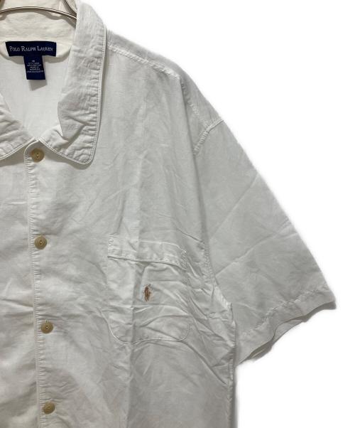 POLO RALPH LAUREN（ポロ・ラルフローレン）POLO RALPH LAUREN (ポロ・ラルフローレン) 丸襟コットンリネンシャツ ホワイト サイズ:Mの古着・服飾アイテム