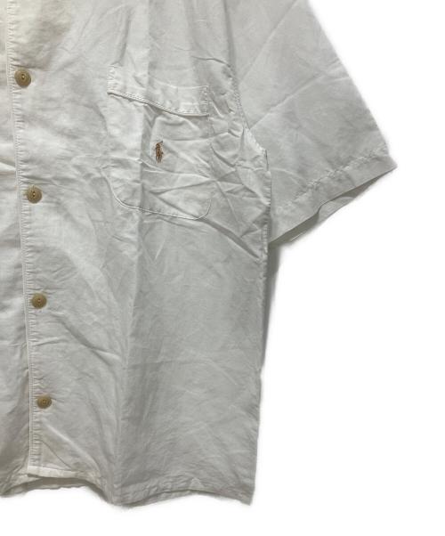 POLO RALPH LAUREN（ポロ・ラルフローレン）POLO RALPH LAUREN (ポロ・ラルフローレン) 丸襟コットンリネンシャツ ホワイト サイズ:Mの古着・服飾アイテム