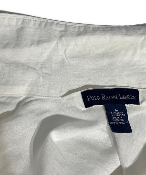 POLO RALPH LAUREN（ポロ・ラルフローレン）POLO RALPH LAUREN (ポロ・ラルフローレン) 丸襟コットンリネンシャツ ホワイト サイズ:Mの古着・服飾アイテム