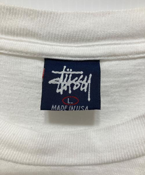 stussy（ステューシー）stussy (ステューシー) プリントTシャツ ホワイト サイズ:Lの古着・服飾アイテム