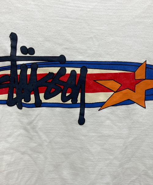 stussy（ステューシー）stussy (ステューシー) プリントTシャツ ホワイト サイズ:Lの古着・服飾アイテム