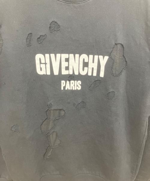 GIVENCHY（ジバンシィ）GIVENCHY (ジバンシィ) ダメージ加工ロゴプリントスウェット ブラック サイズ:Sの古着・服飾アイテム